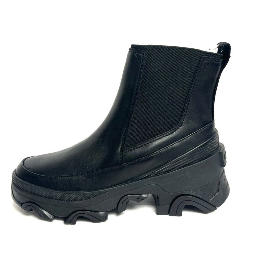 Sorel Black Chunky Platform Chelsea Ankle Booties